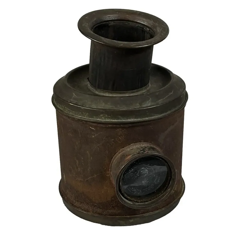 Antique Railroad Switch Signal Lantern / Lamp Light ? w/ Chimney & Clear Lens